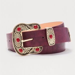 Womens burgundy & gold belt. NWT